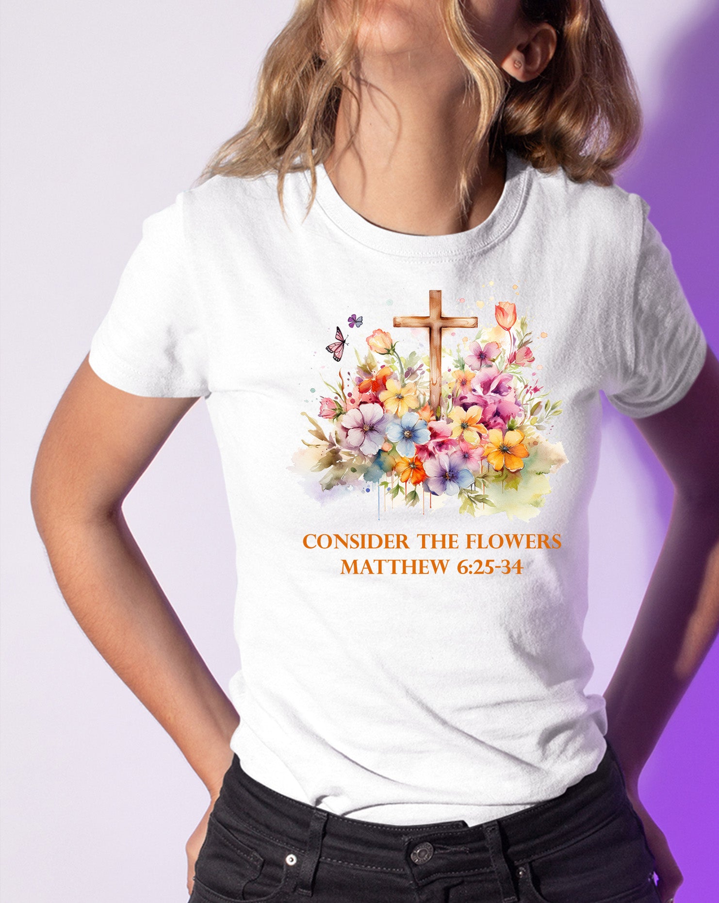Consider the Flowers Women's Floral Christian T-shirt
