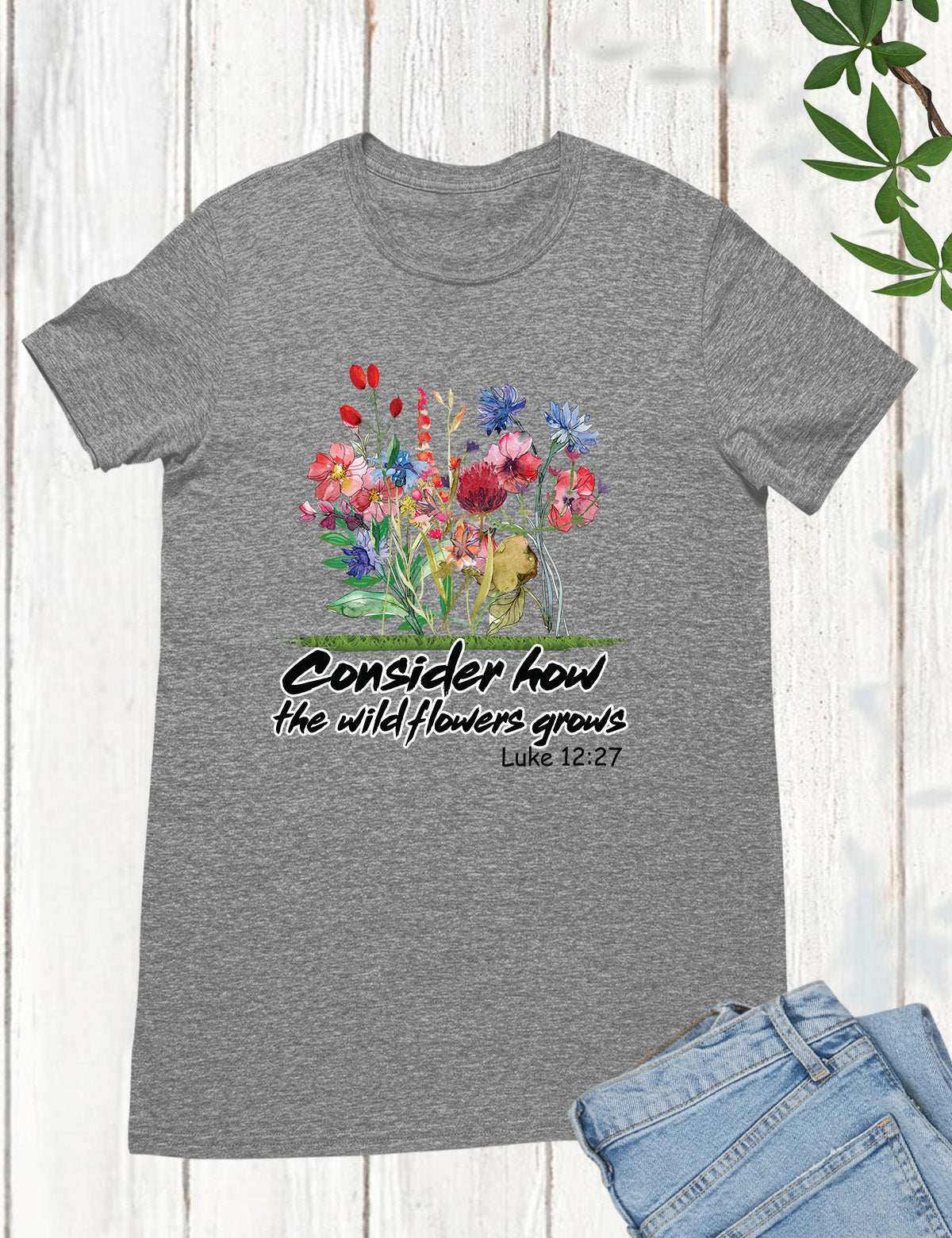 Bible Verse Consider How the Wildflower Grow Boho Shirt