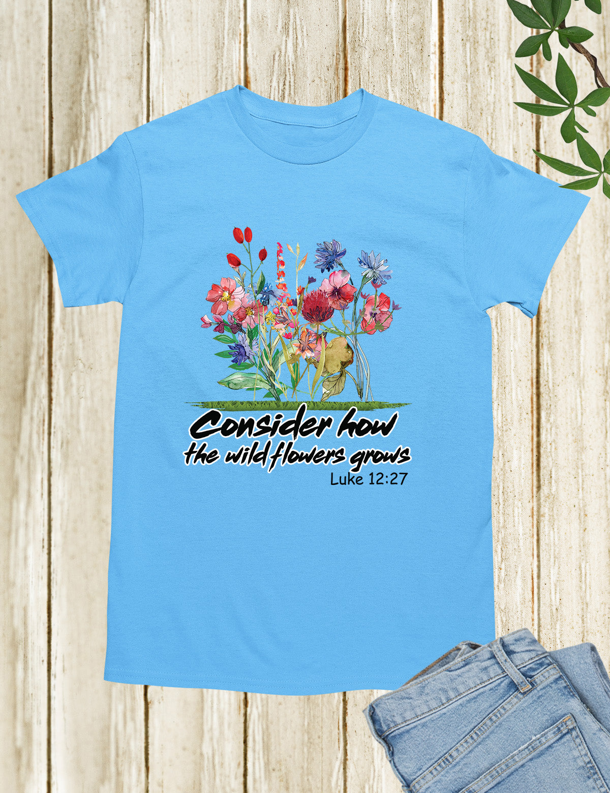 Bible Verse Consider How the Wildflower Grow Boho Shirt