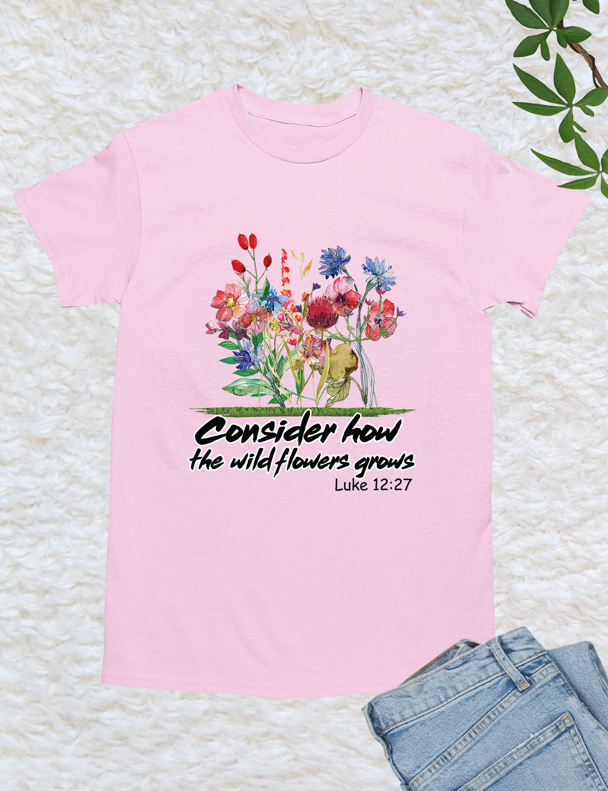 Bible Verse Consider How the Wildflower Grow Boho Shirt