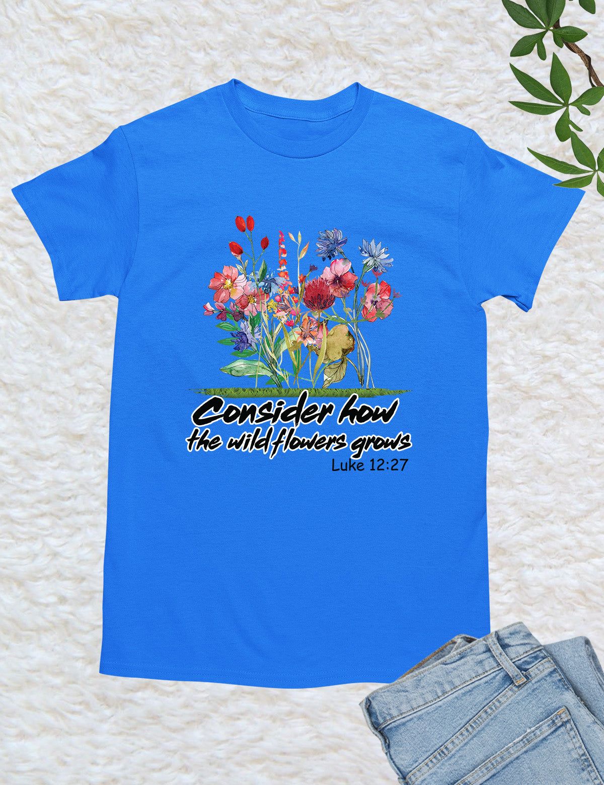 Bible Verse Consider How the Wildflower Grow Boho Shirt