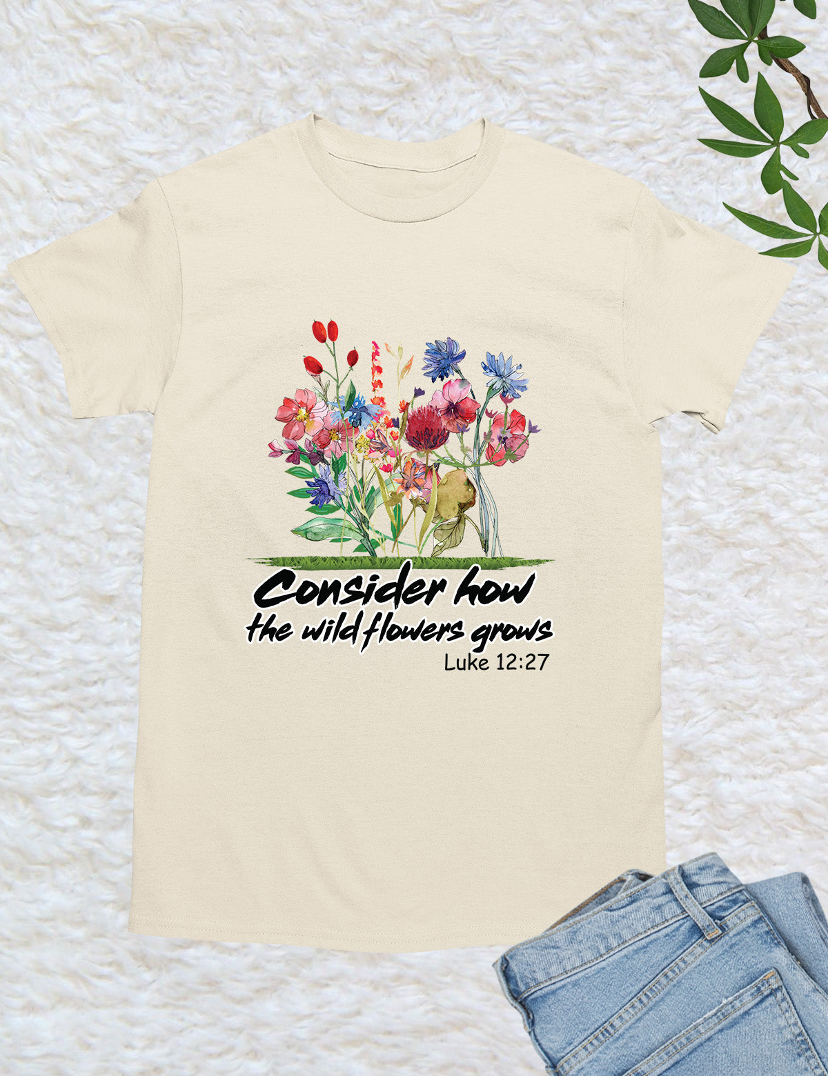 Bible Verse Consider How the Wildflower Grow Boho Shirt