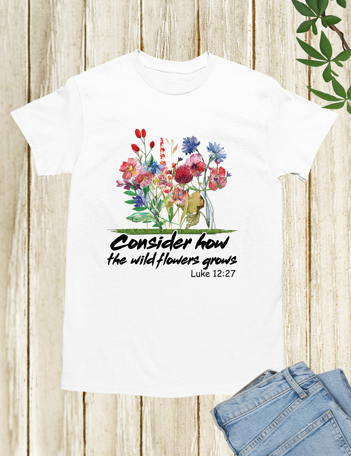 Bible Verse Consider How the Wildflower Grow Boho Shirt
