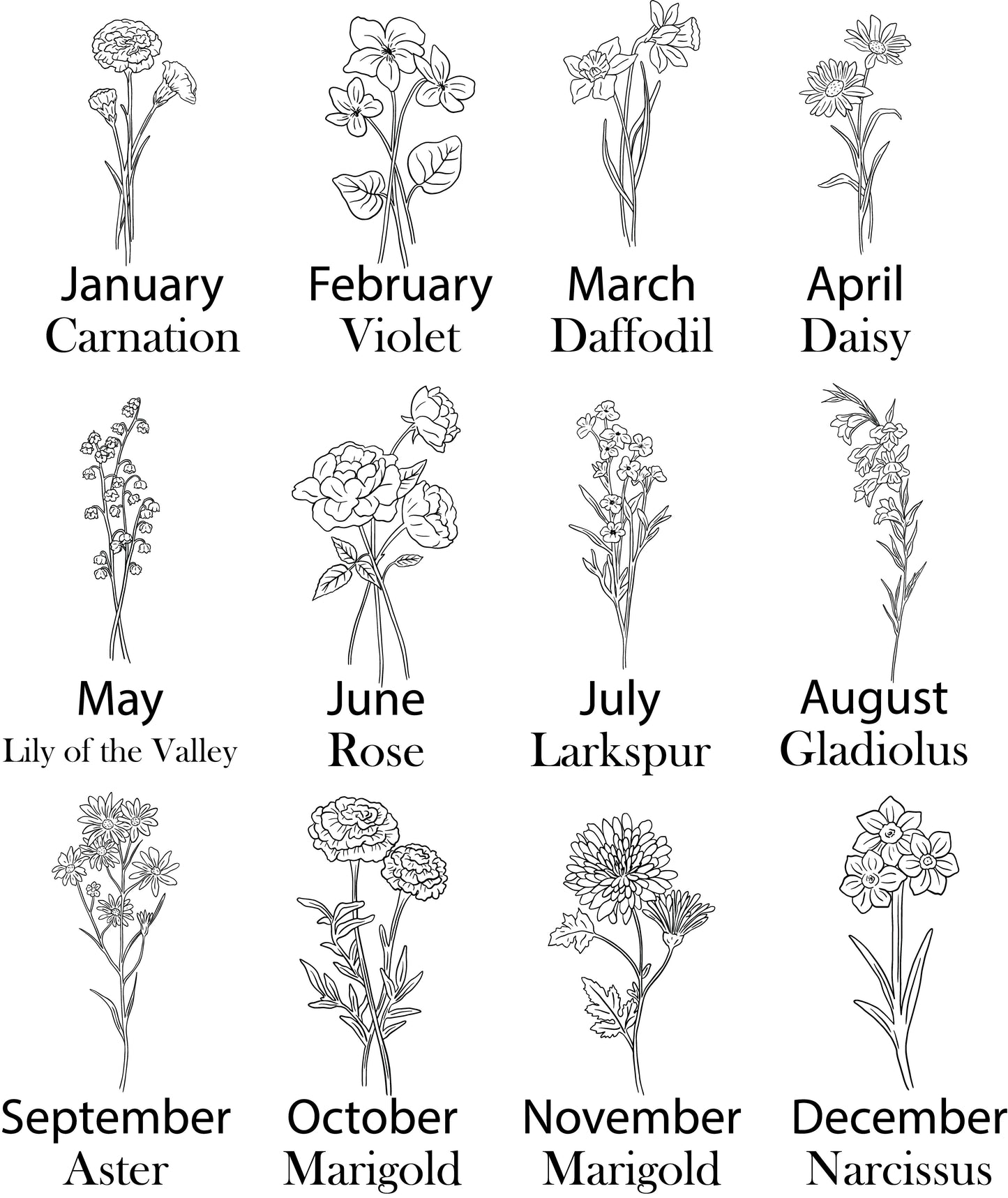 Bible Cover Custom Birth Month Flower with Bible Verse