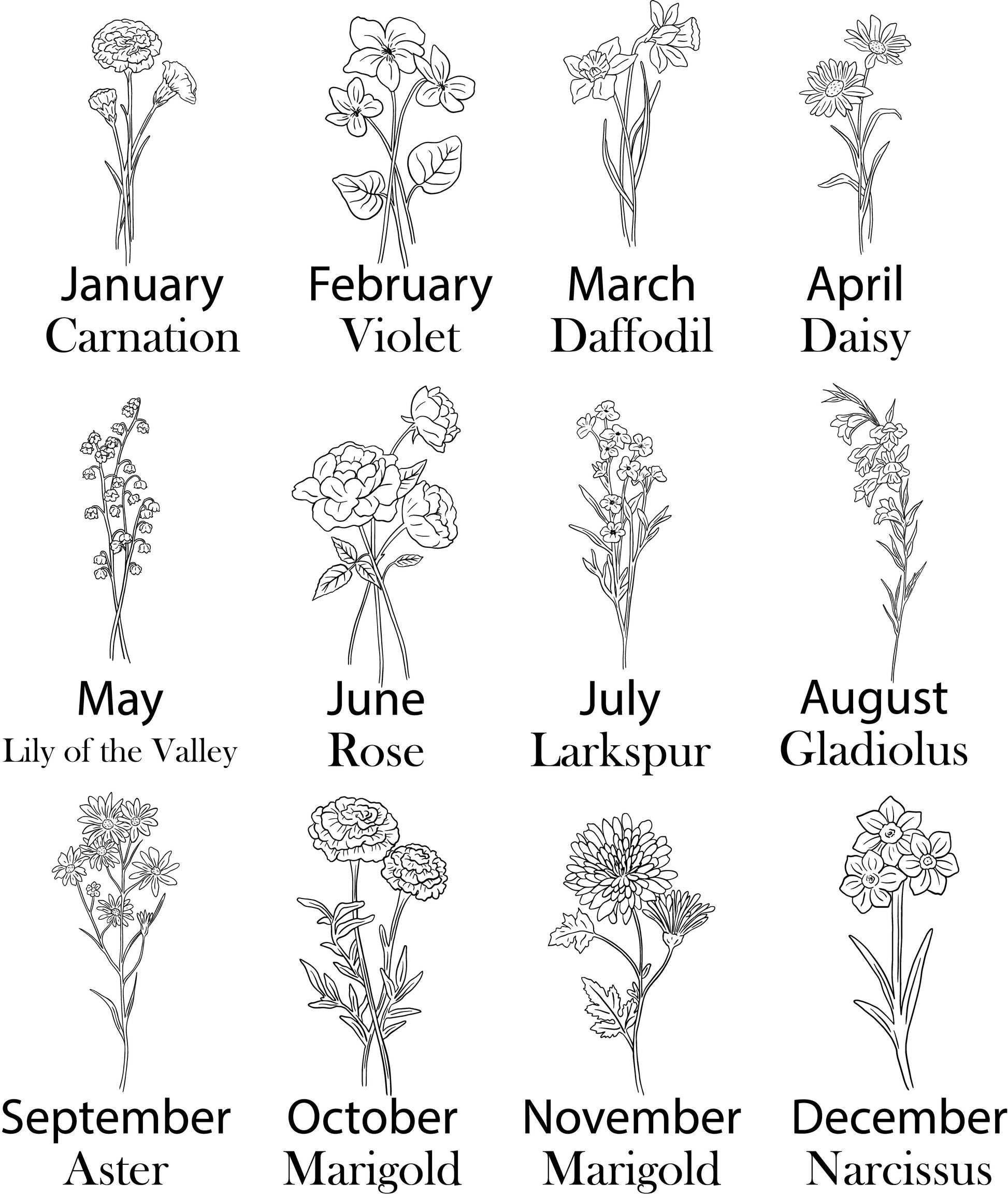 Bible Cover Custom Birth Month Flower with Bible Verse