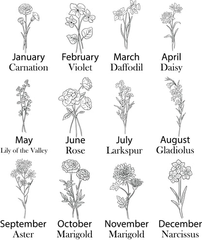 Bible Cover Custom Birth Month Flower with Bible Verse