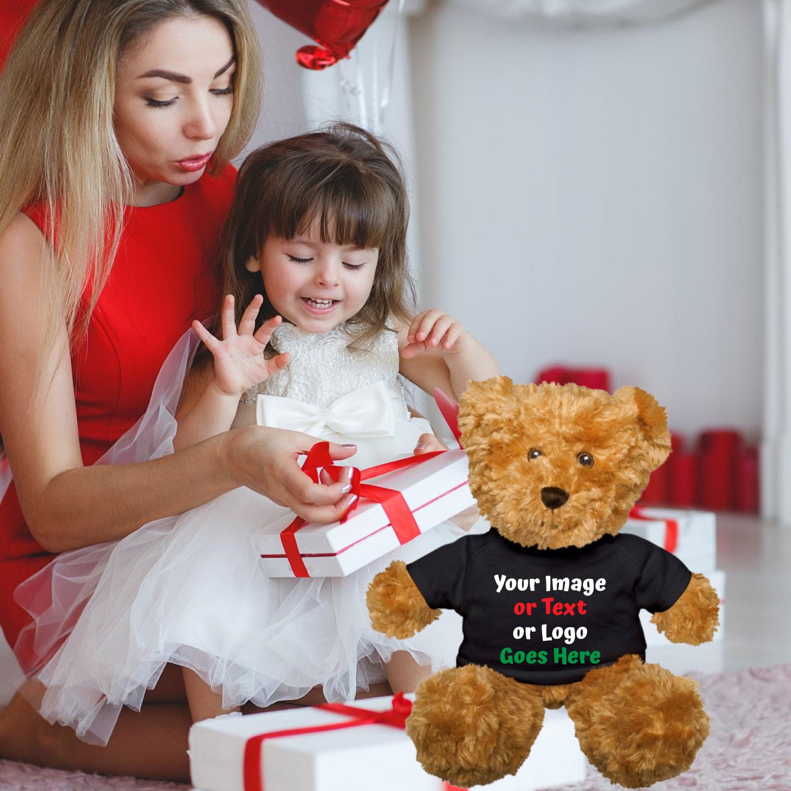 Custom Photo Teddy Bear Shirt Personalized Logo text Image