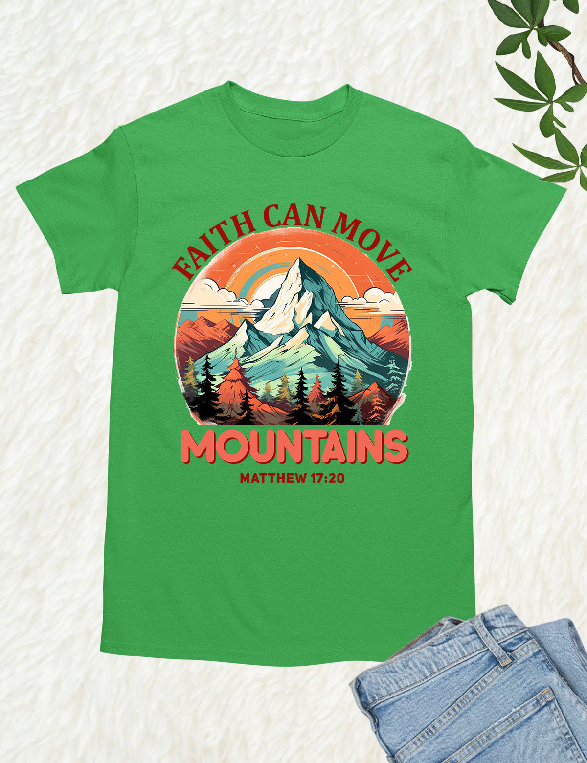 Faith Can Move Mountains Shirt Bible Verse Tee