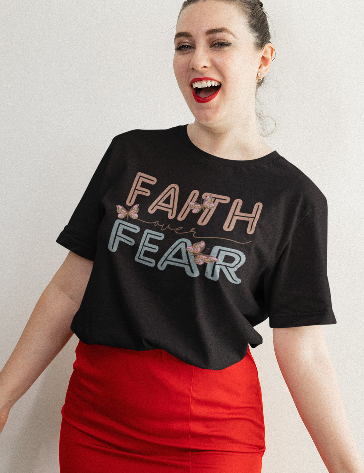 Faith Over Fear Retro T Shirt