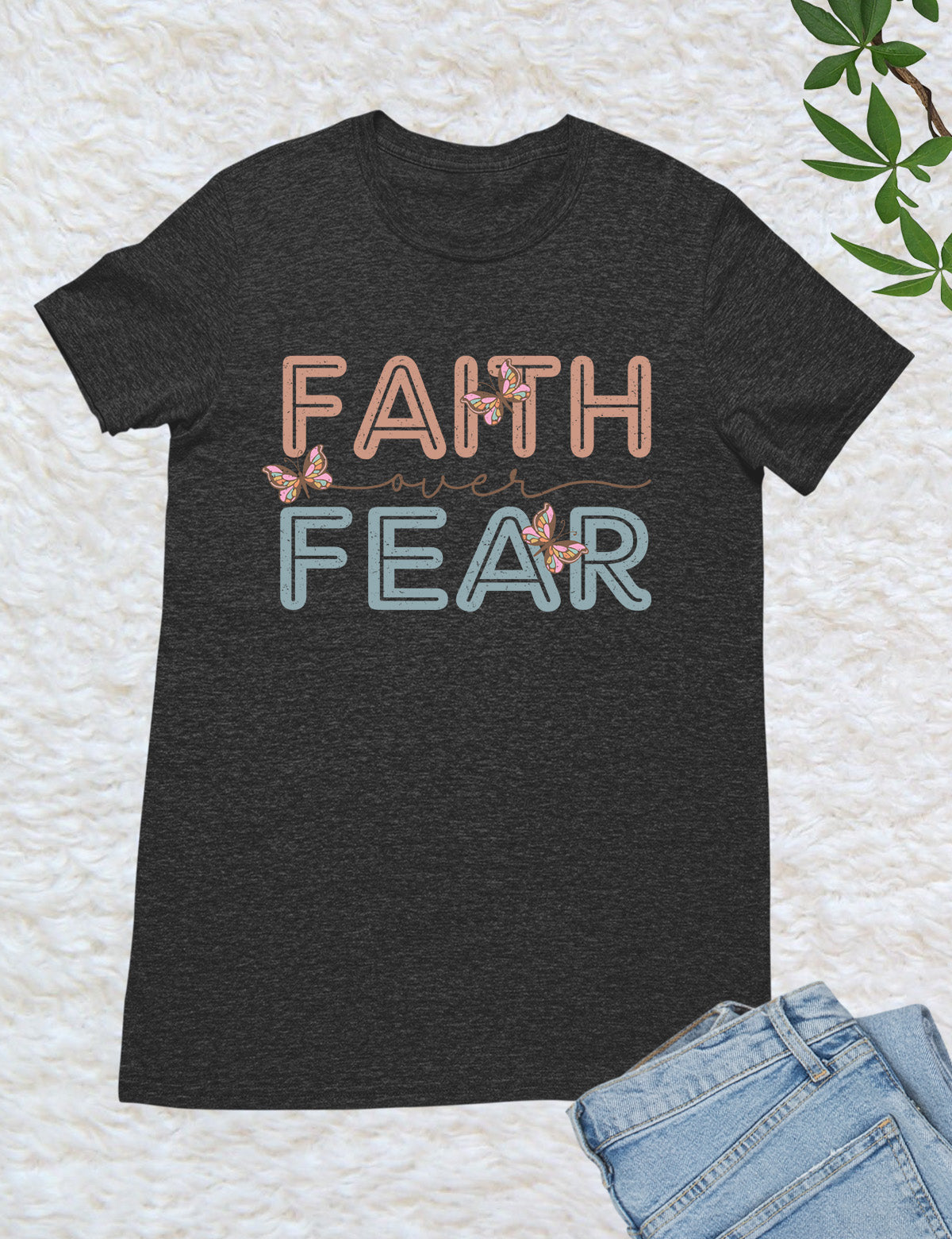 Faith Over Fear Retro T Shirt