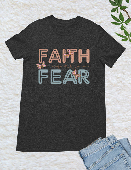 Faith Over Fear Retro T Shirt