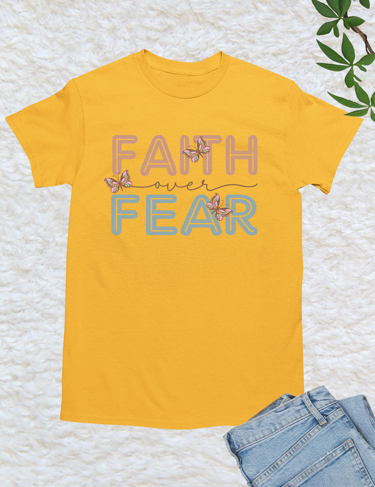 Faith Over Fear Retro T Shirt