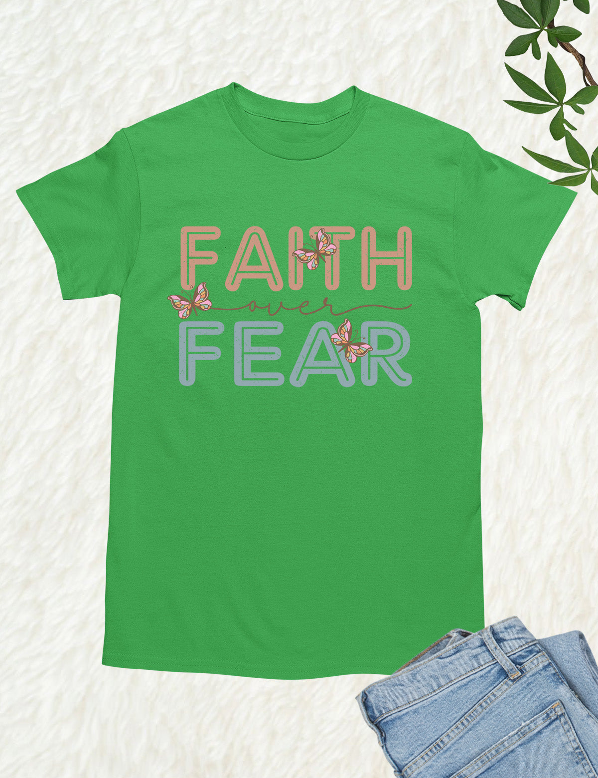 Faith Over Fear Retro T Shirt