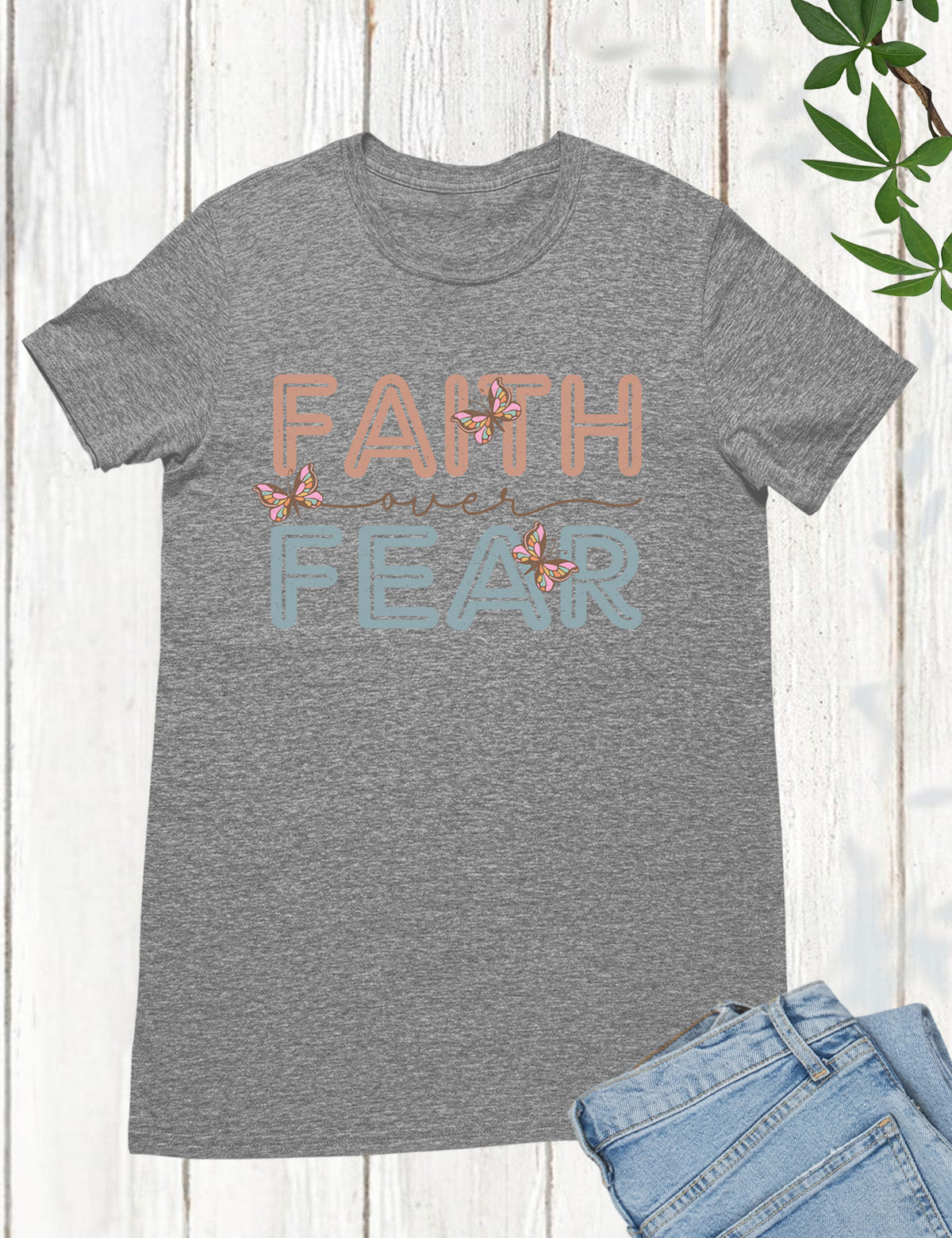 Faith Over Fear Retro T Shirt