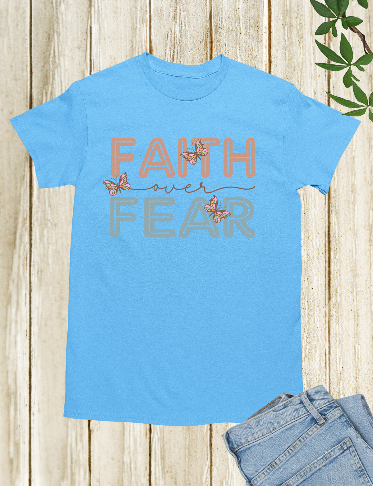 Faith Over Fear Retro T Shirt