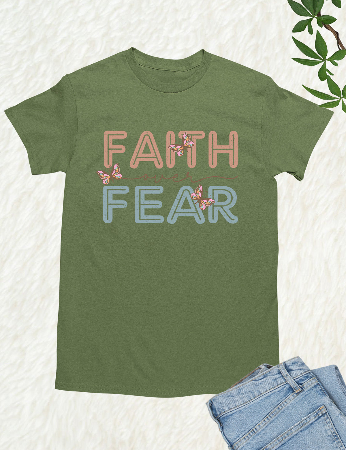 Faith Over Fear Retro T Shirt