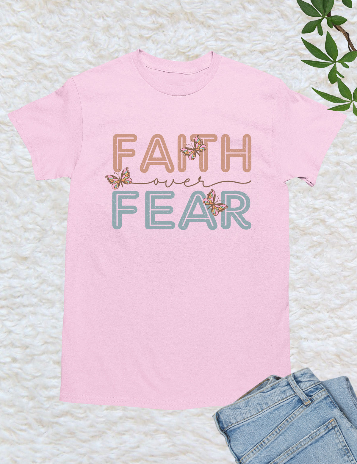 Faith Over Fear Retro T Shirt