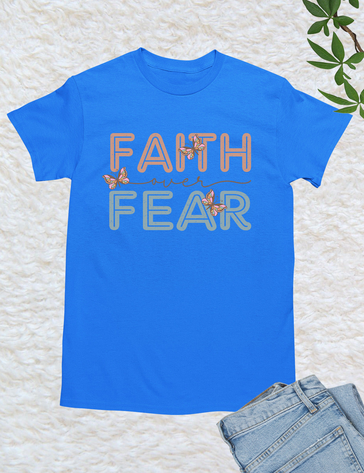 Faith Over Fear Retro T Shirt