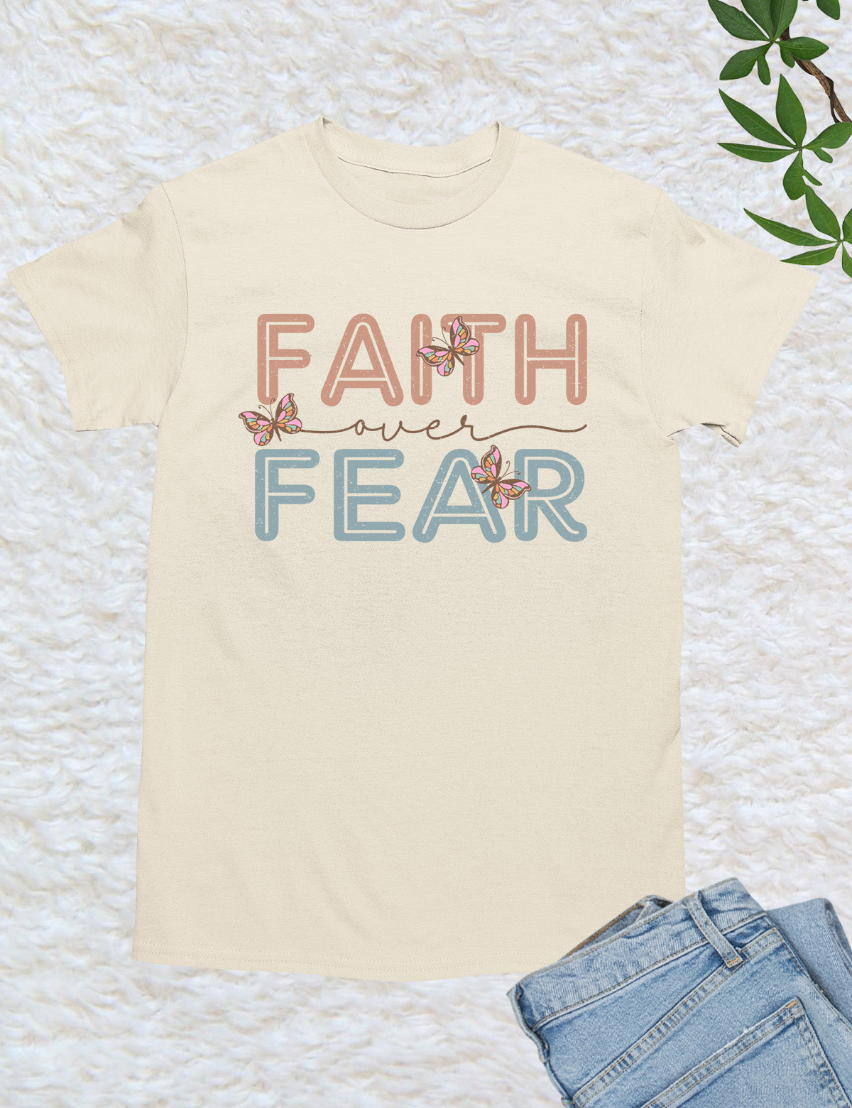 Faith Over Fear Retro T Shirt