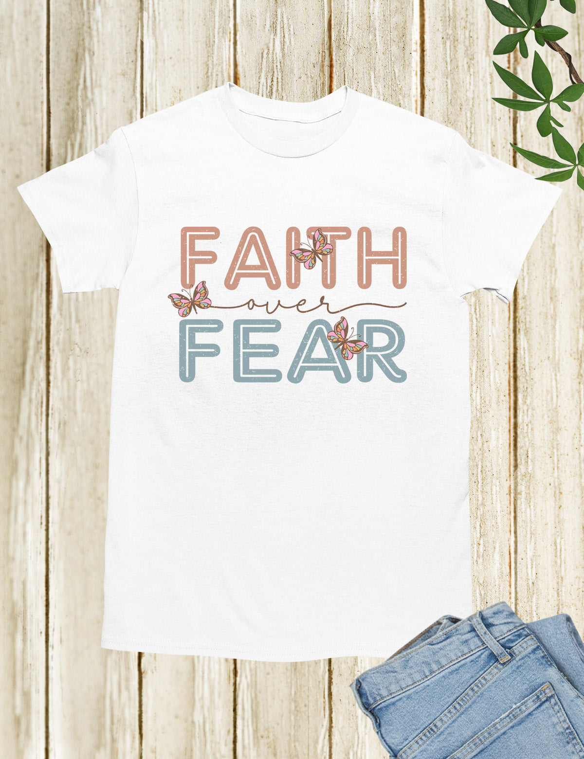 Faith Over Fear Retro T Shirt