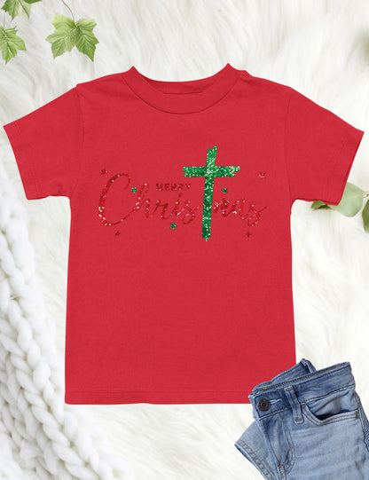 Christmas Christian Cross Child Shirts