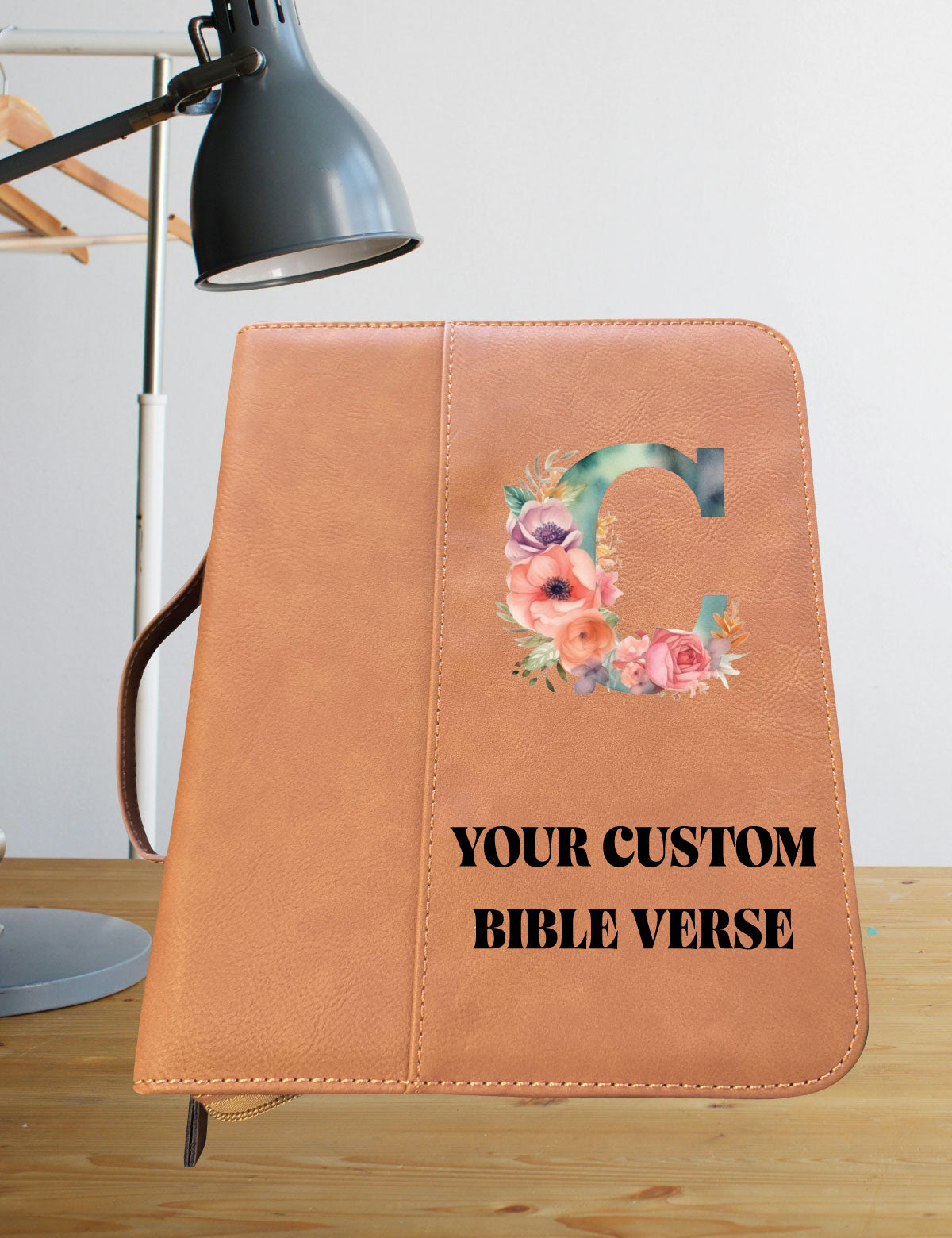 Floral Alphabet Leather Bible Cover