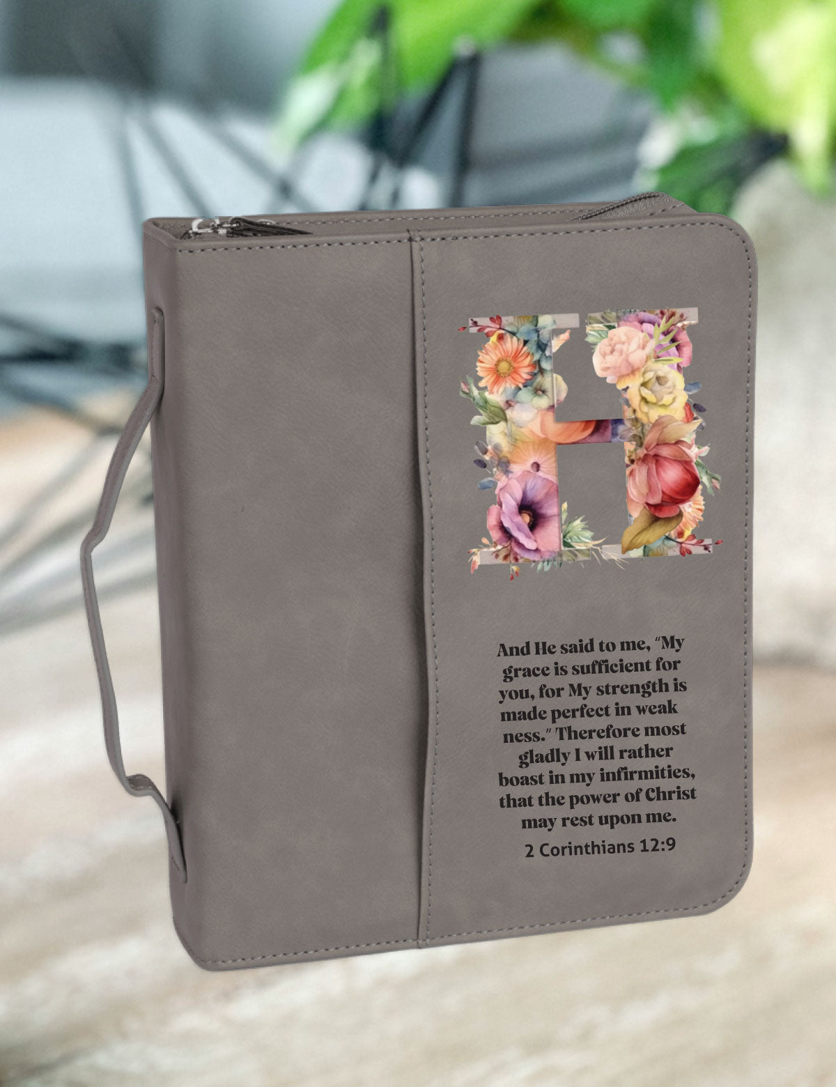 Floral Alphabet Leather Bible Cover