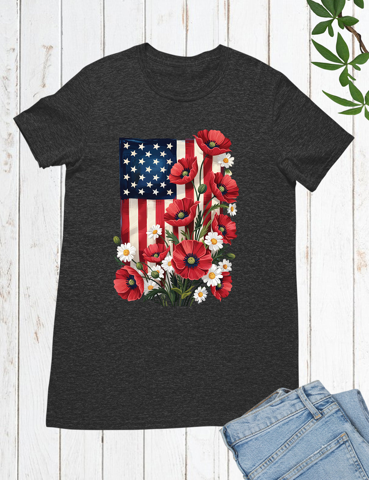 Floral American Flag Shirt
