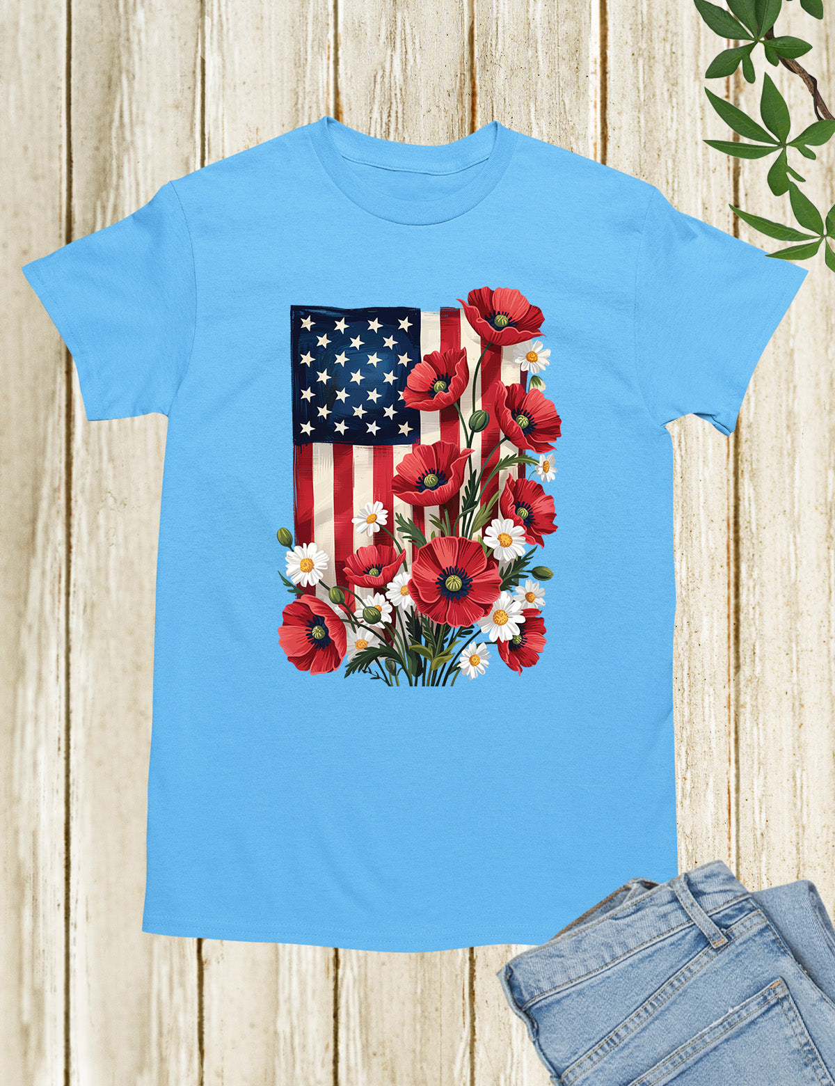 Floral American Flag Shirt