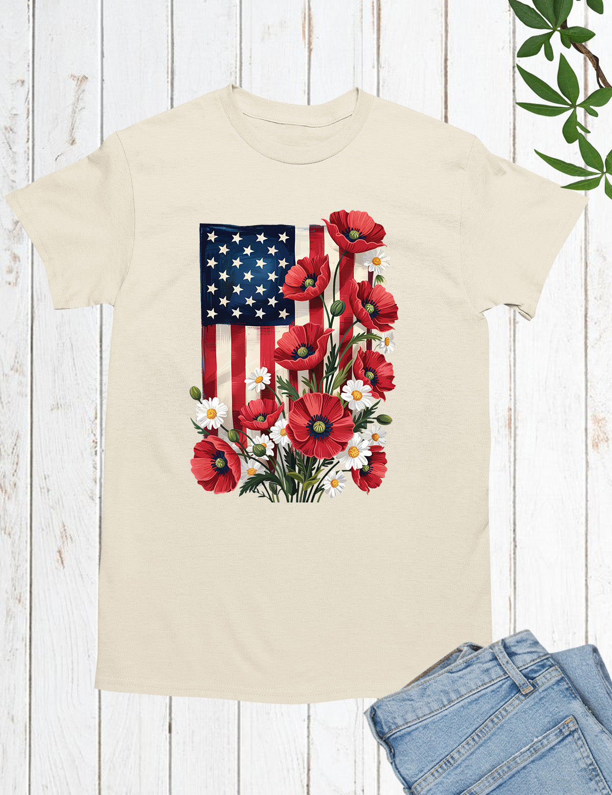 Floral American Flag Shirt