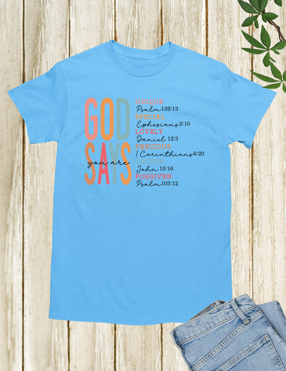 God Says I Am Bible Verse Shirts