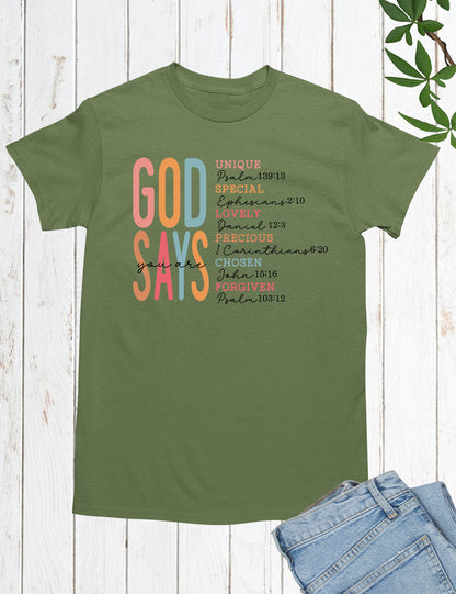 God Says I Am Bible Verse Shirts