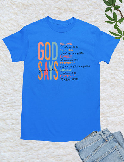 God Says I Am Bible Verse Shirts