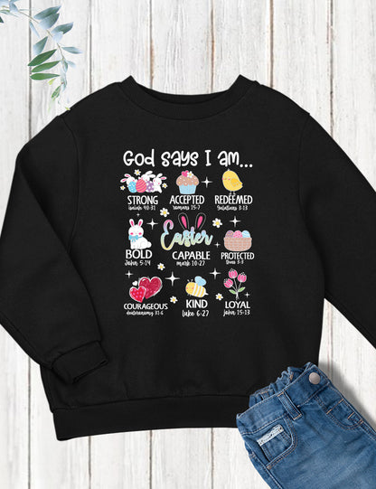 God Says I Am Christian Easter Kids T Shirt
