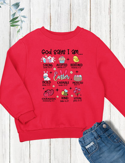 God Says I Am Christian Easter Kids T Shirt