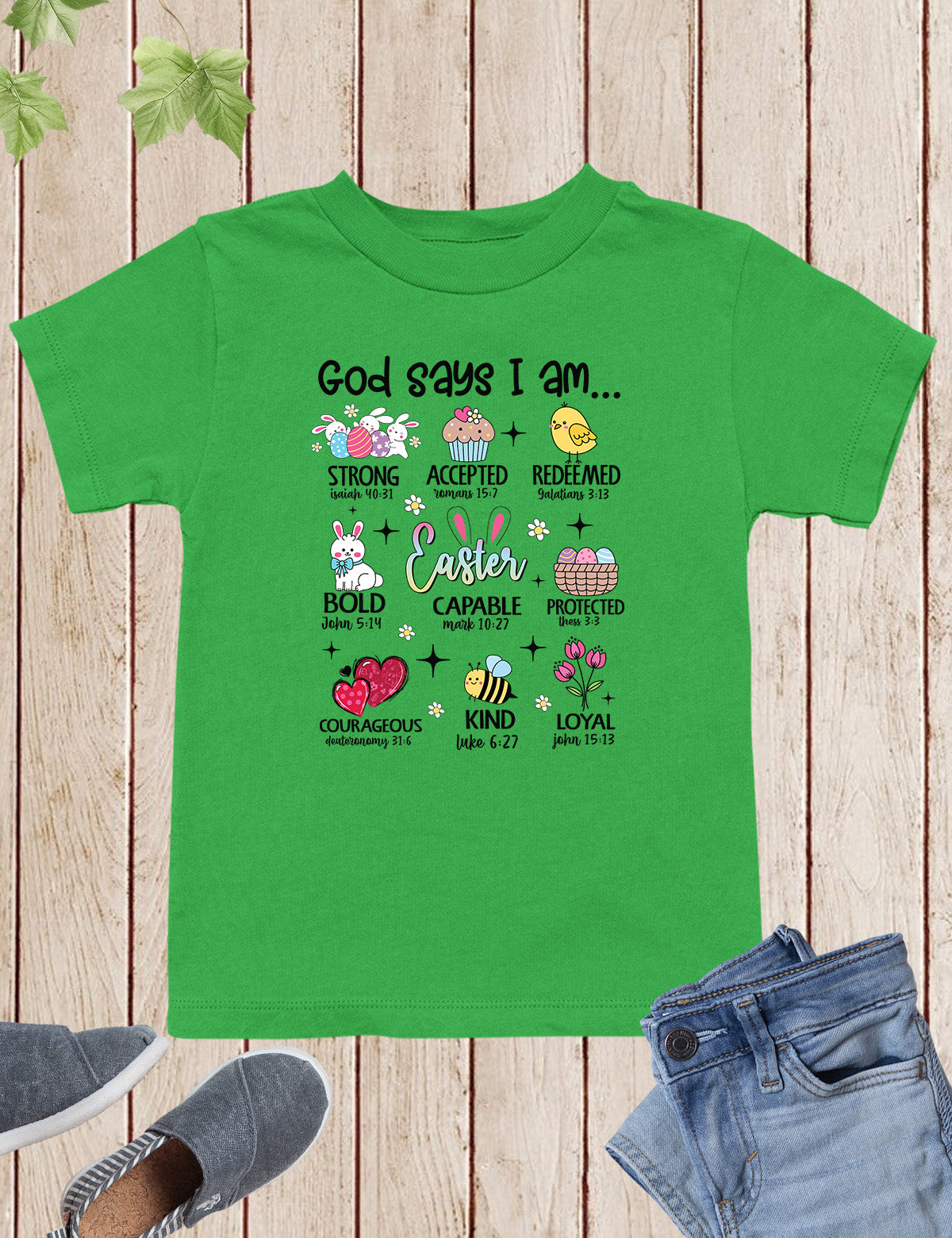 God Says I Am Christian Easter Kids T Shirt