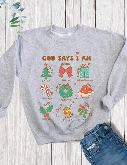 God Says I Am Christmas Child Christian Shirt
