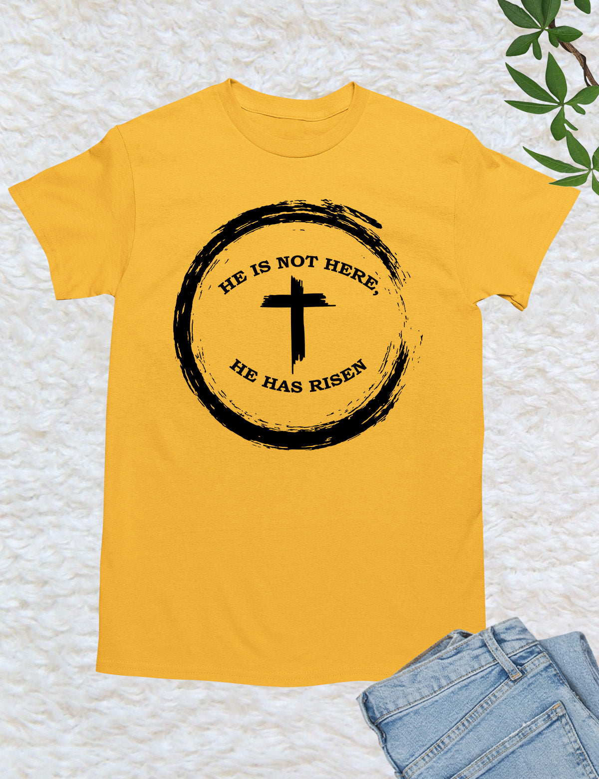 He is Not There He has Risen Christian T Shirts for men