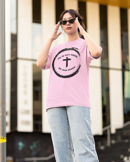 He is Not There He has Risen Christian T Shirts for men