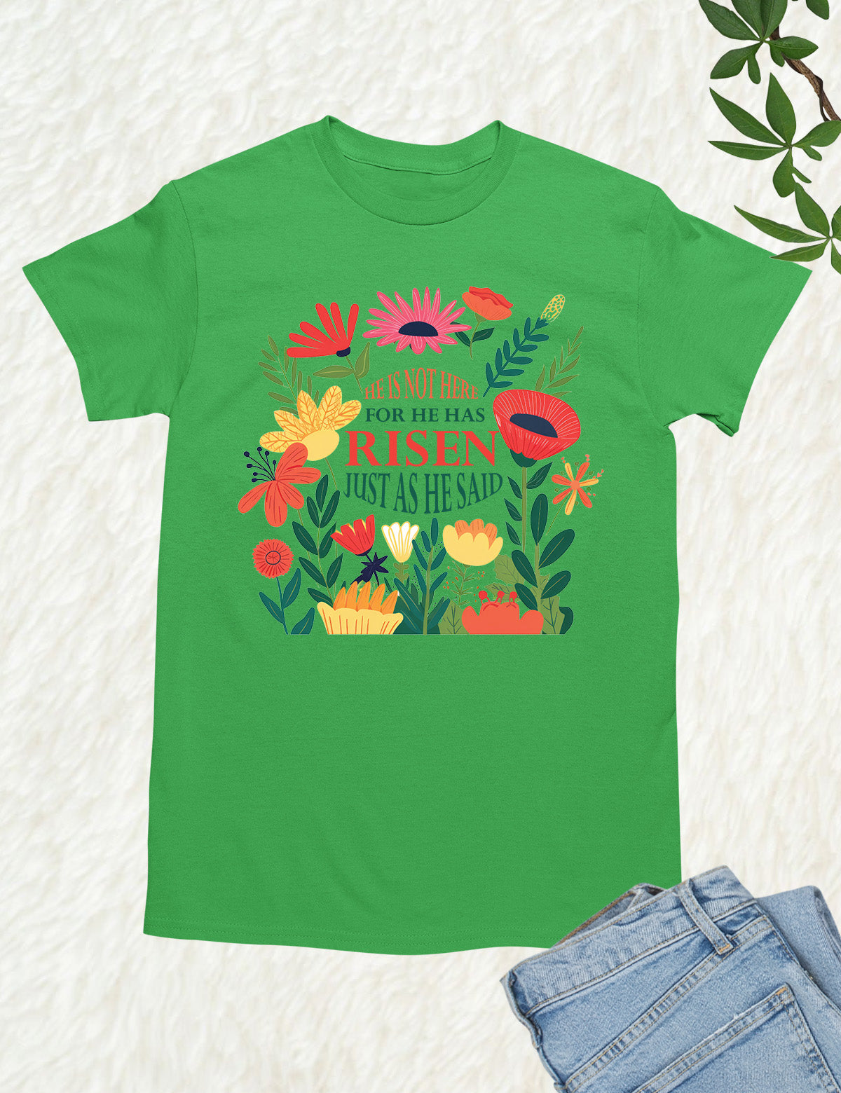 He Is Not Here For He Has Risen Womens Christian T Shirt