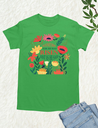 He Is Not Here For He Has Risen Womens Christian T Shirt