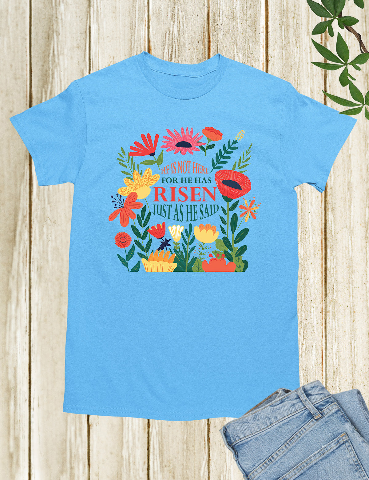 He Is Not Here For He Has Risen Womens Christian T Shirt