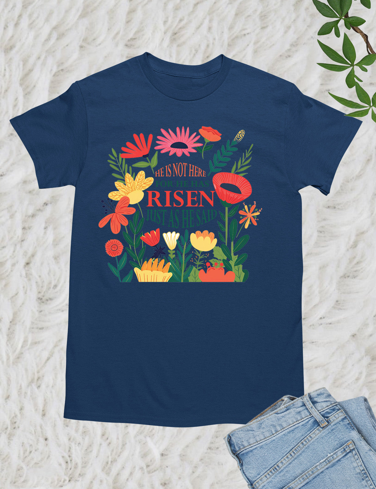 He Is Not Here For He Has Risen Womens Christian T Shirt