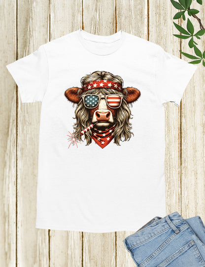 Highland Cow 4th Of July T Shirt