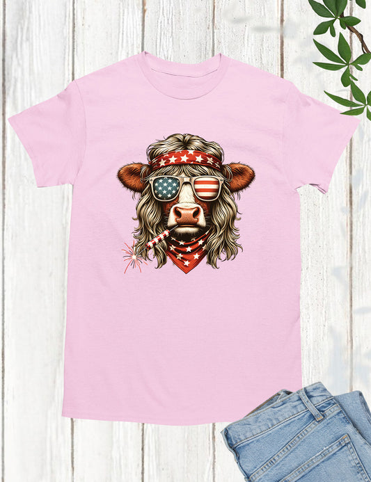 Highland Cow 4th Of July T Shirt