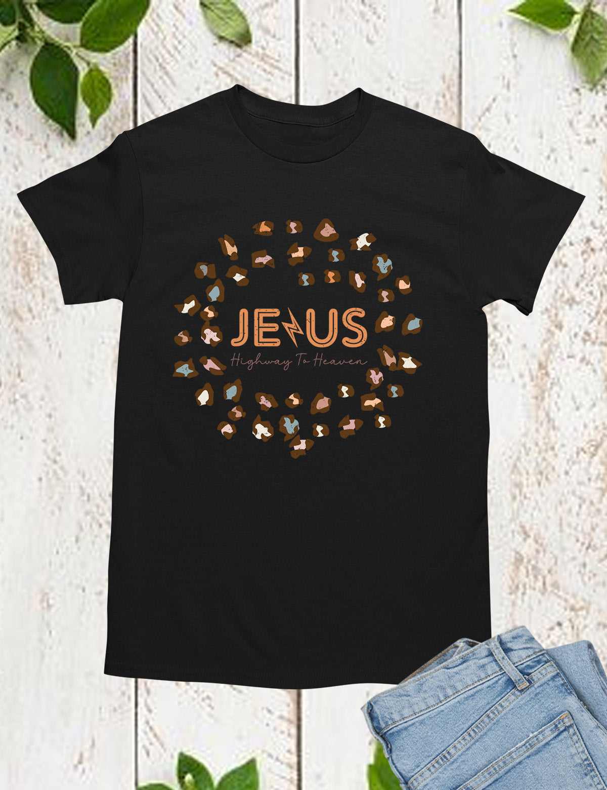 Jesus Highway to Heaven Groovy T Shirt