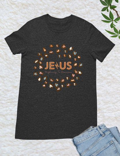 Jesus Highway to Heaven Groovy T Shirt
