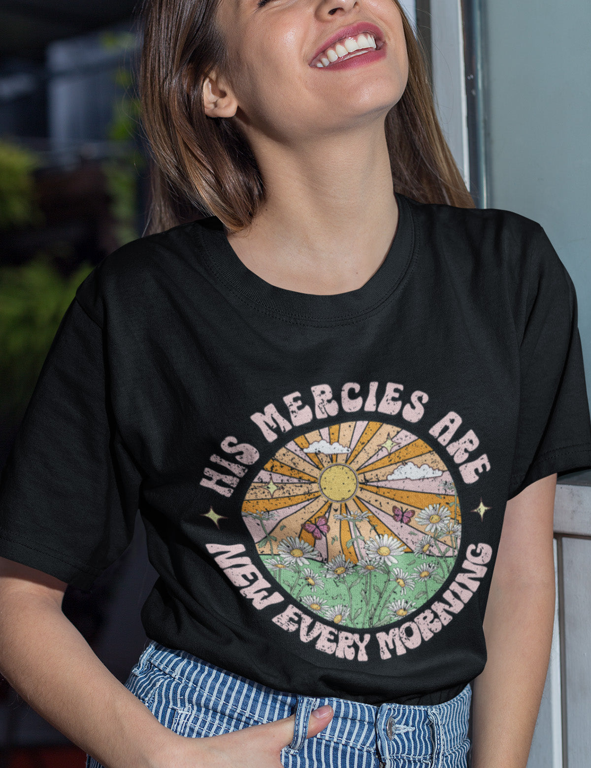 His Mercies are New Every Morning Boho Religious T Shirt