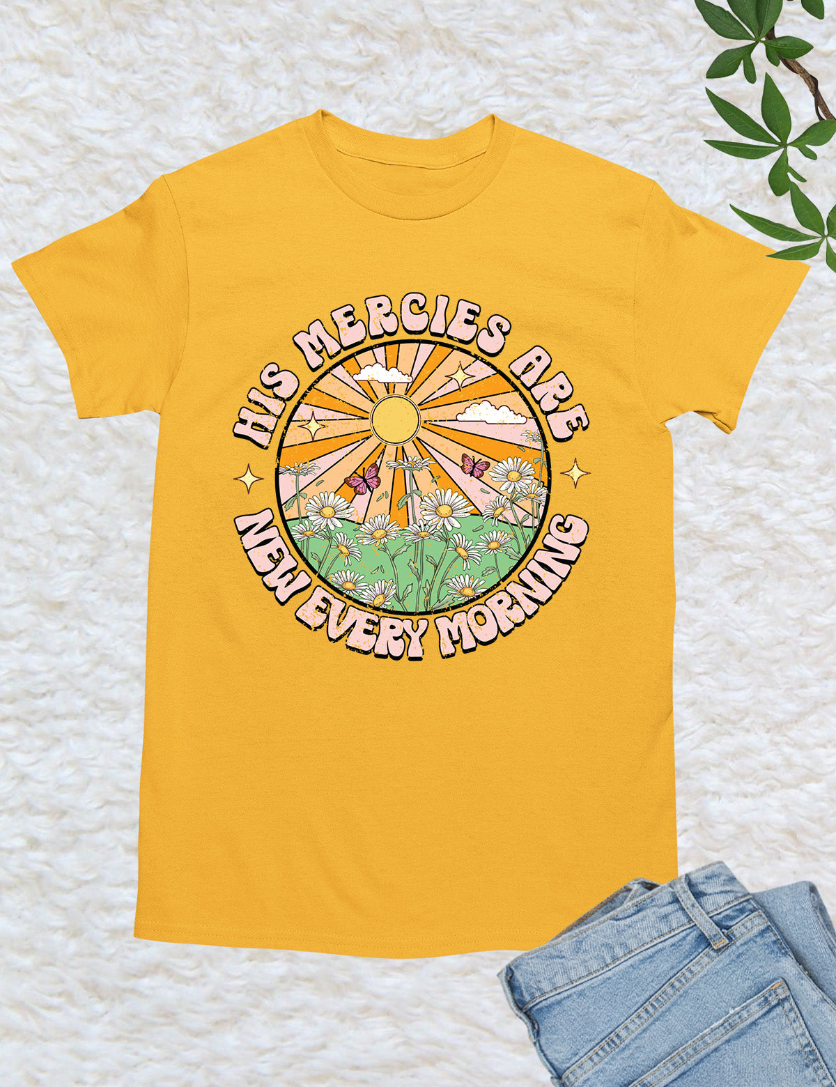 His Mercies are New Every Morning Boho Religious T Shirt