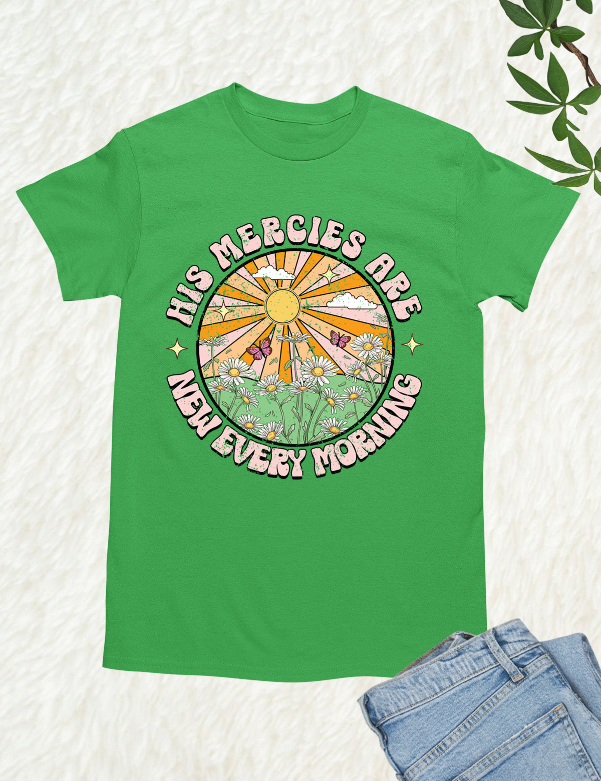 His Mercies are New Every Morning Boho Religious T Shirt